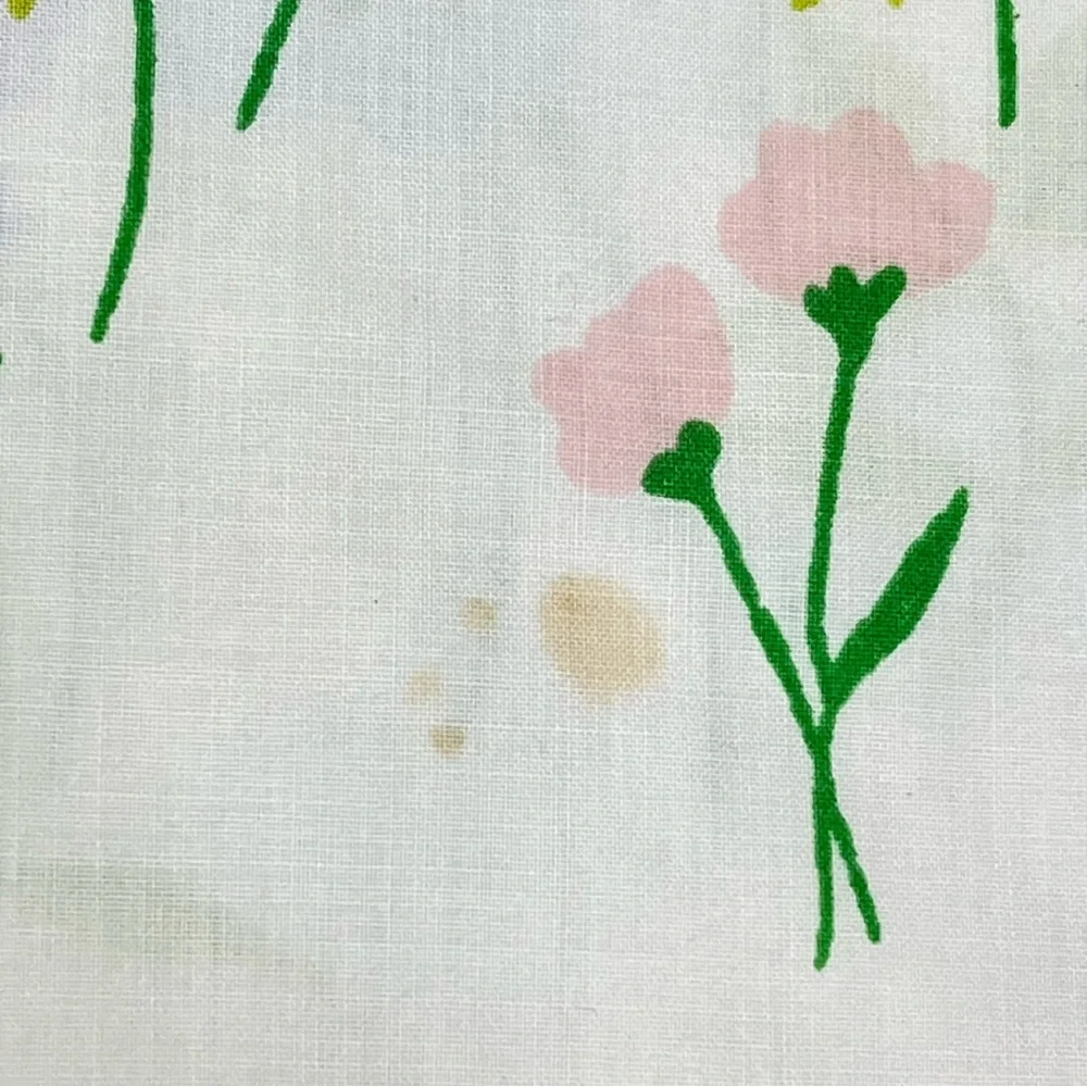 VintageFull Fitted Sheet Cotton Polyester white colorful rainbow EUC
